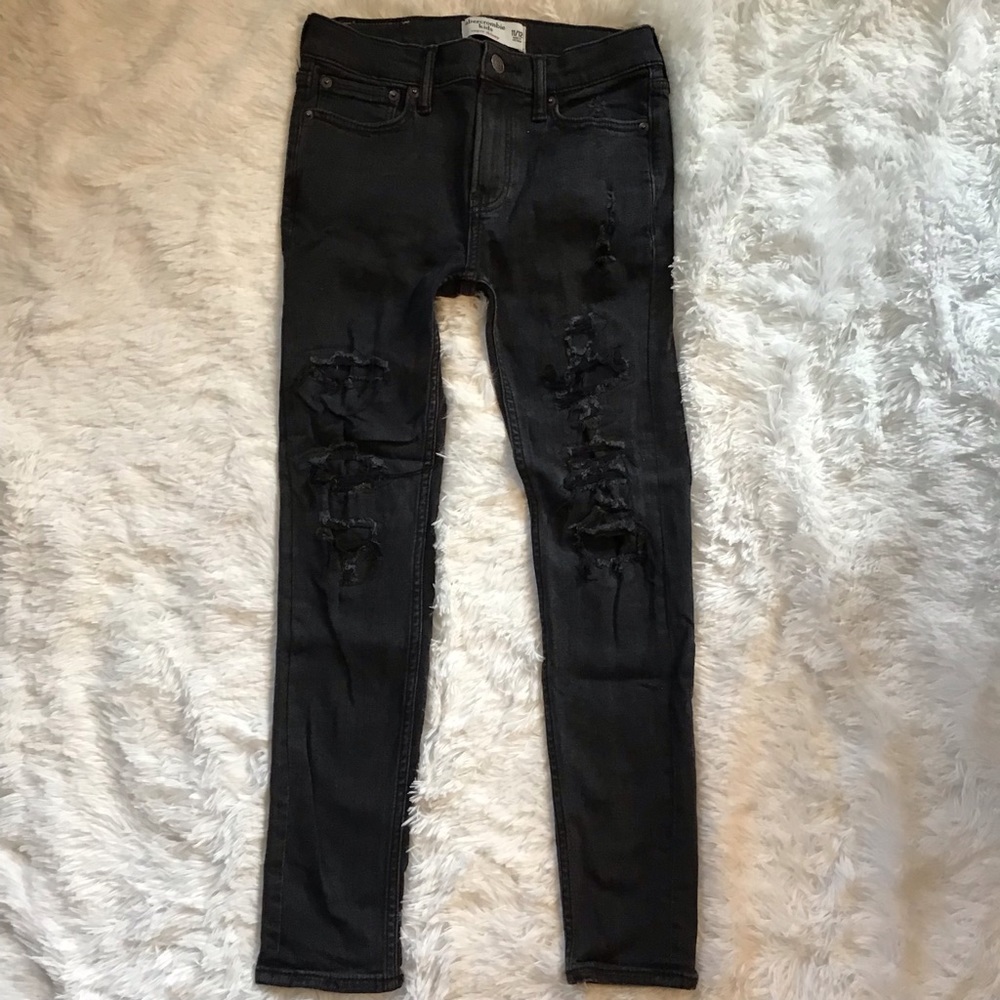 Abercrombie Kids Super Skinny Distressed Stretch Jeans 11/12